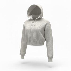 Athleta/Fleece Crop Full-Zip Heathered Gray Hoodie/BUNDLE w/ bottoms in closet